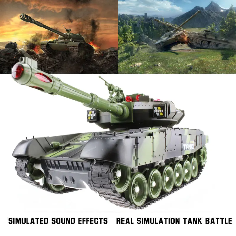 Tanque RC grande de 44/33cm, lanzamiento sobre orugas, modelo de camión militar con Control remoto, tanques de batalla de guerra para niños, regalos de navidad - imagen 2