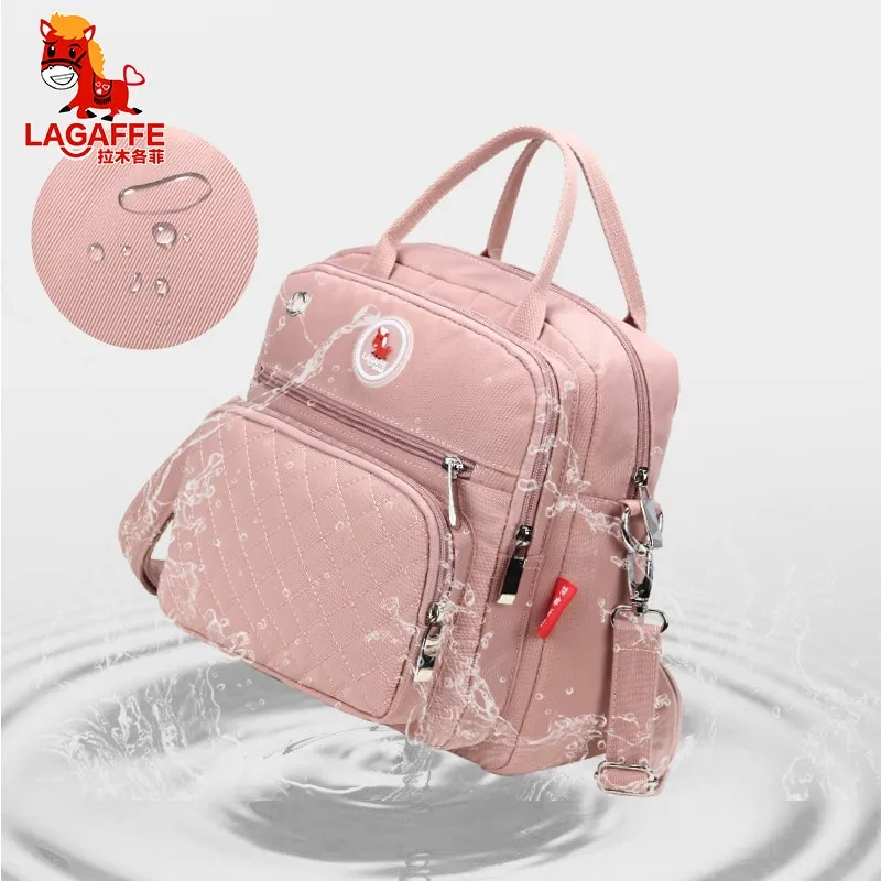Waterproof Nylon Mom Diaper Bag - Travel Nappy Backpack for Baby Nursing Maternity Women's Multi-Functional Baby Bag - imagen 3