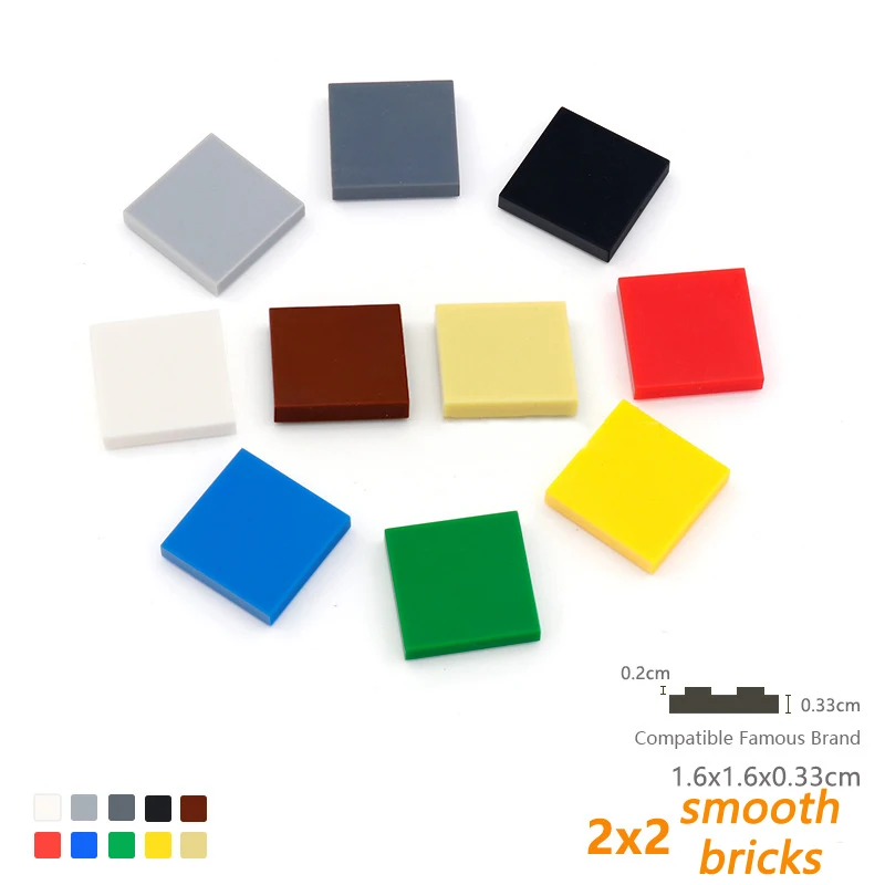 1000 Uds DIY bloques de construcción figura ladrillos azulejo cerámico 2x2 tamaño creativo educativo Compatible con 3068 juguetes para niños