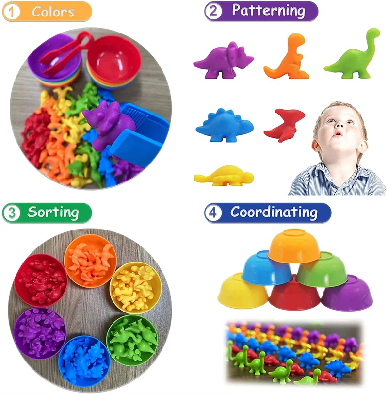 Juguetes de clasificación de colores Montessori, juego a juego, juguetes para bebés, juguetes educativos de entrenamiento de Motor fino, juegos Montessori para niños de 2 a 3 y 4 años - imagen 3