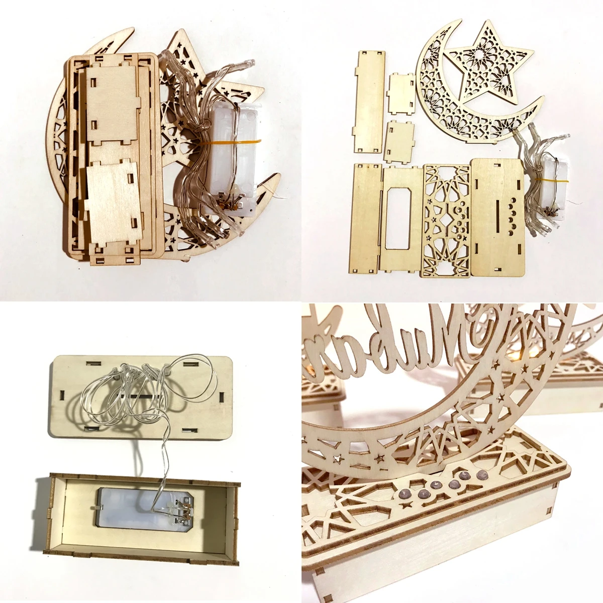 2025 EID Mubarak colgante de madera decoración de Ramadán para el hogar decoración de fiesta musulmana islámica regalos EID Abaya AL Adha Kareem regalos - imagen 5