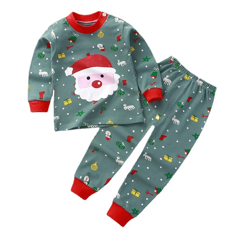 Pijama de manga larga para niños y niñas, conjuntos pijamas Navidades, ropa de dormir de invierno