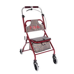 Carro de compras plegable con asiento para mayores, ruedas suaves