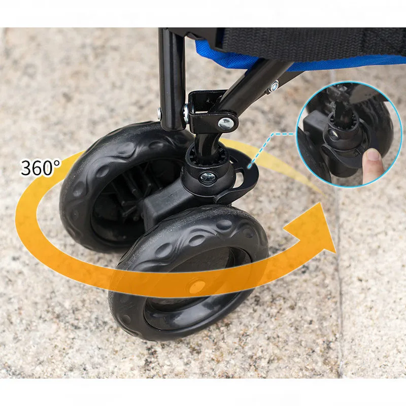 Carro de la compra rosa plegable compacto con cubierta y ruedas - imagen 3