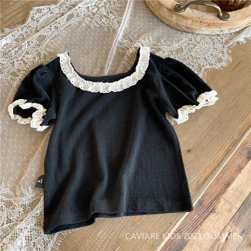 Camisa de algodón con encaje para niña verano - imagen 4