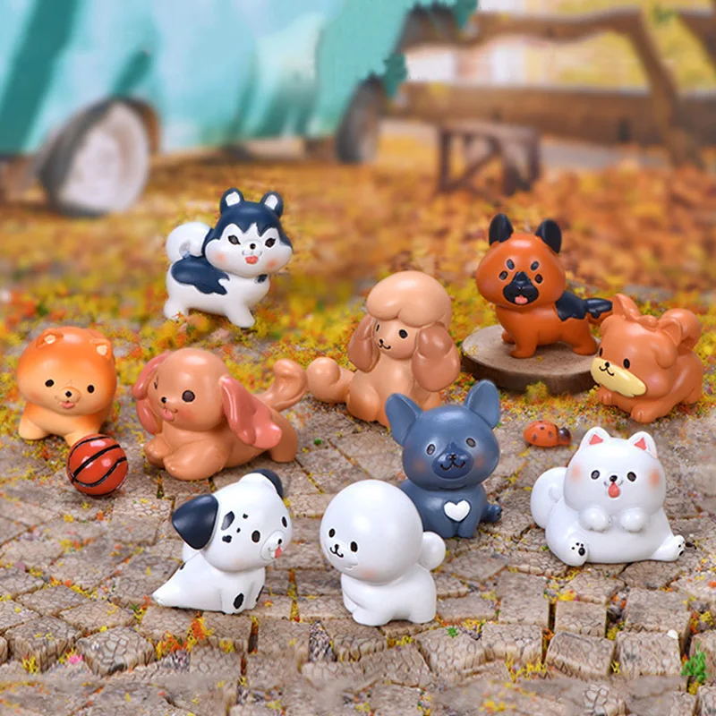 Figura de cachorro de perro Corgi, modelo de Animal de dibujos animados de resina, decoración del hogar DIY, jardín de hadas en miniatura, accesorios de decoración de pasteles modernos, 1pc - imagen 2