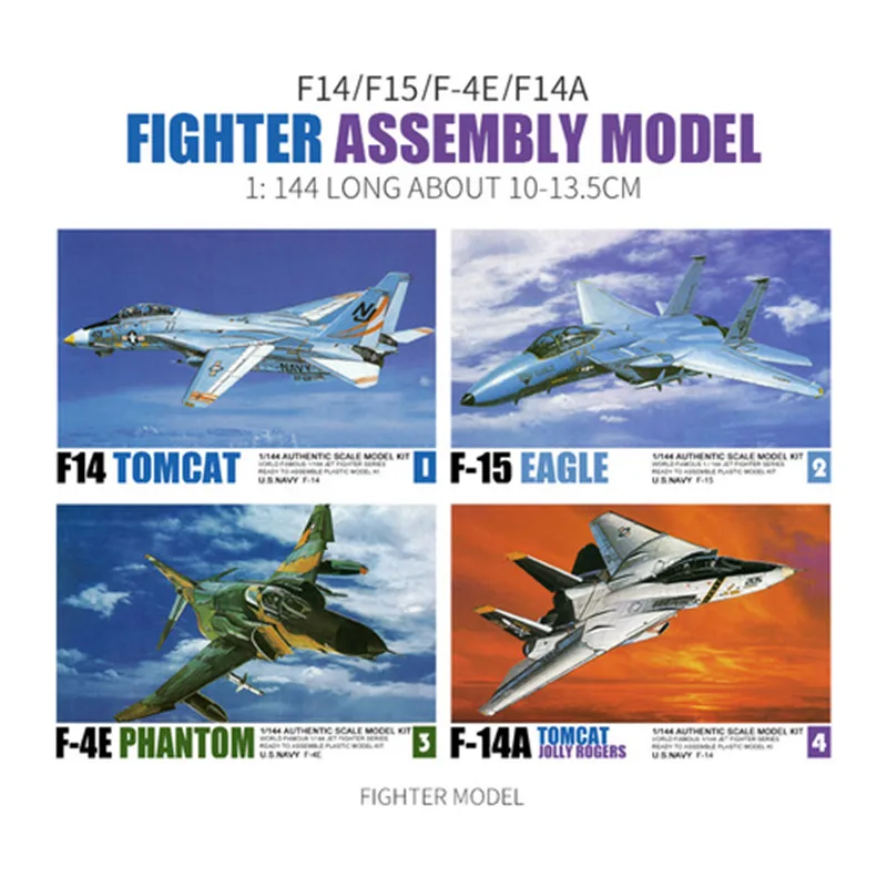 1:144 modelo de ensamblaje de combate F14 TOMCAT F15 EAGLE F/A18 HORNET figura de avión militar simulación modelo en miniatura de juguete - imagen 5