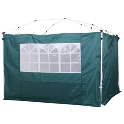 Outsunny 2 Paredes Parte Laterales para Carpa 3x3m Lado Parasol de Gazebo Impermeable 300x200cm Verde Oscuro