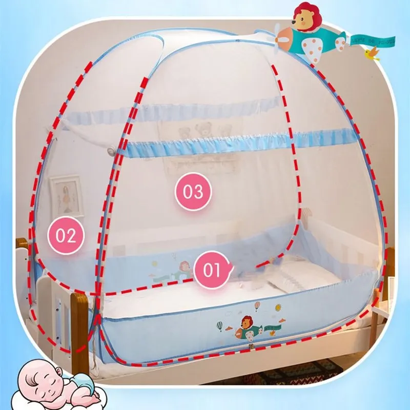 Mosquitera para cuna portátil plegable con dibujos animados exteriores - imagen 3