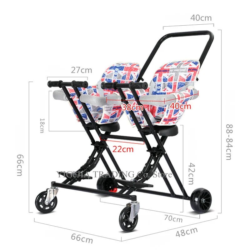 Cochecito doble ligero y plegable para bebés – Compatible con avión - imagen 3