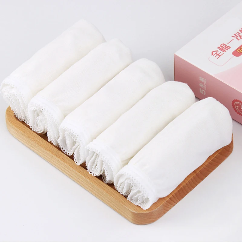 Ropa interior desechable para embarazadas, bragas de algodón posparto de talla grande 2XL a 6XL, lote de 5 unidades - imagen 3