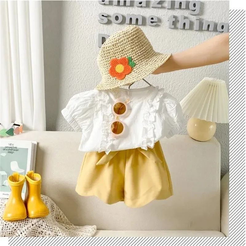 Pantalones cortos de niña con lazo – Cintura elástica para verano - imagen 5