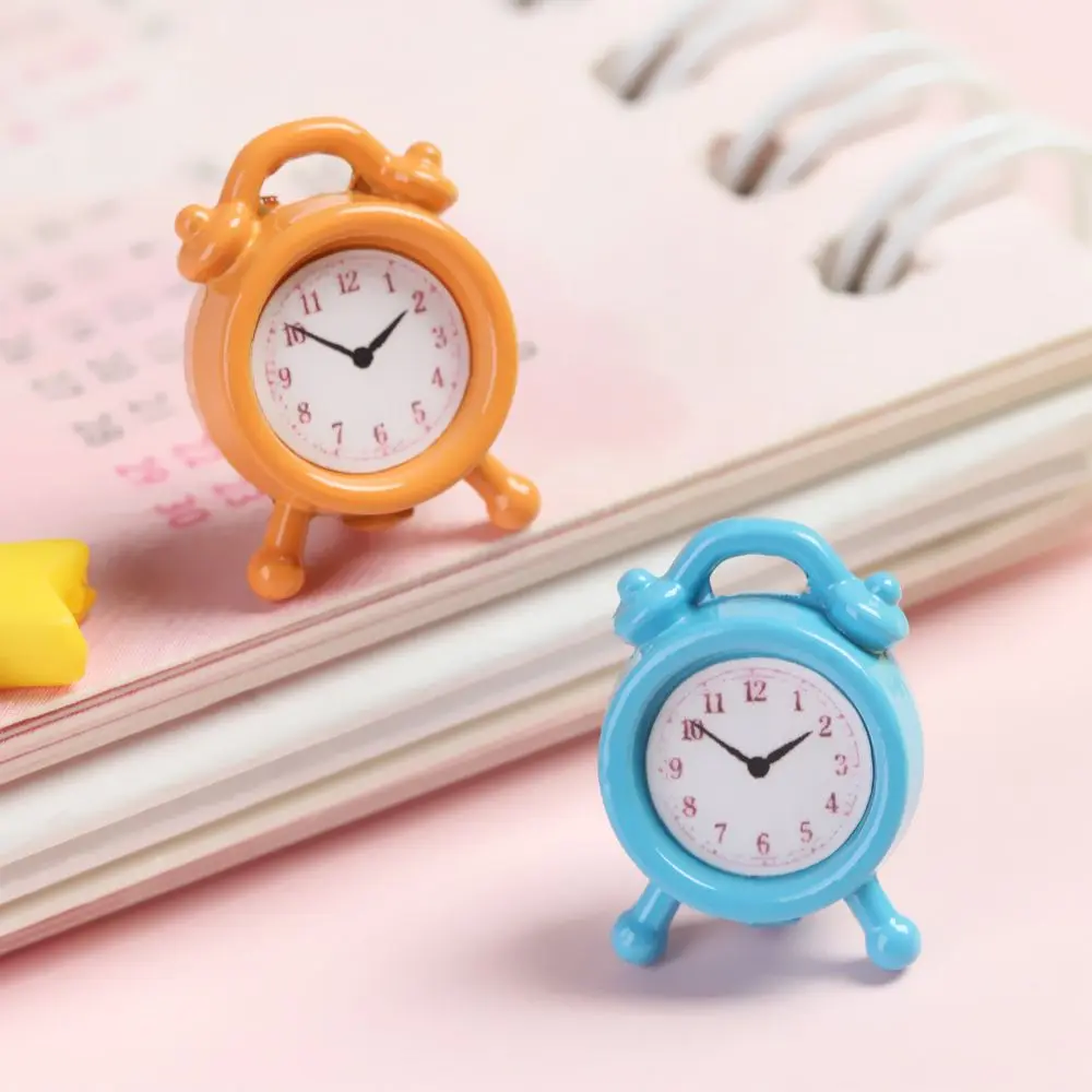 Mini reloj despertador de Metal a escala 1:12, Decoración de casa de muñecas, juguete en miniatura, accesorios para cocina y sala de estar, 1 ud. - imagen 4