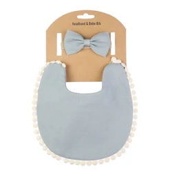 Babero de algodón suave y bambú para bebé – Set con lazo toalla