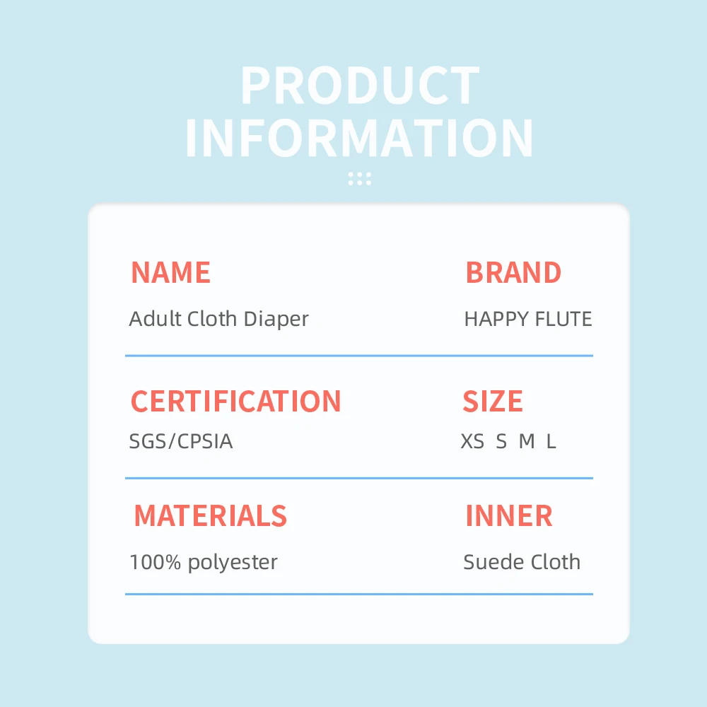 HappyFlute-pañal de gran tamaño para niños y adultos, pañal de tela impermeable con gancho y bucle, con inserto Extra grande, 4 tamaños - imagen 4