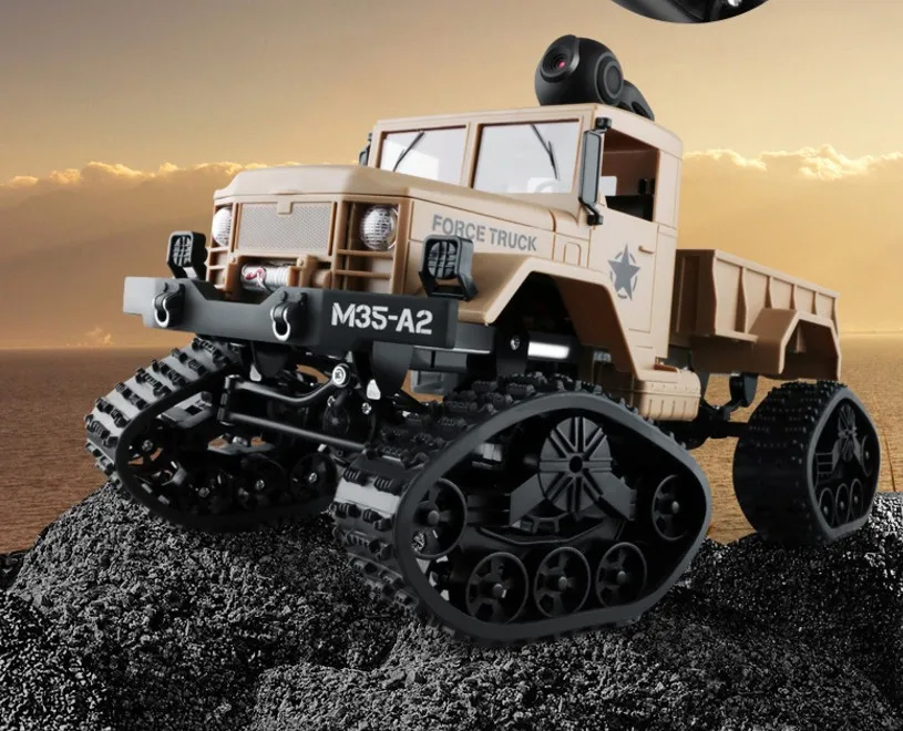 Camión de nieve con seguimiento de neumáticos reemplazable, 4x4, 2,4G, WiFi, cámara HD, transmisión en tiempo Real, camión militar de alta velocidad VS WPL B-16 - imagen 3