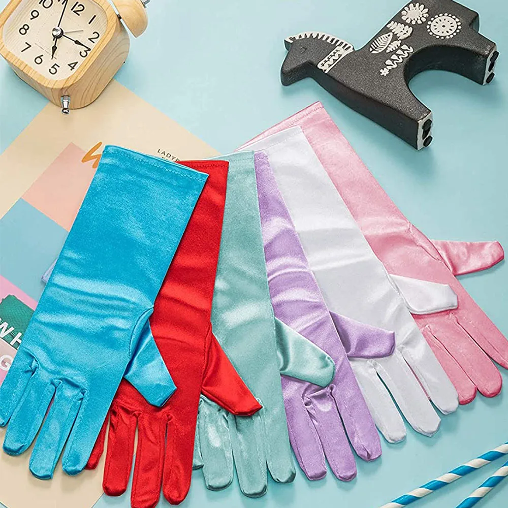 Guantes de satén Reina de la nieve para niña - imagen 3