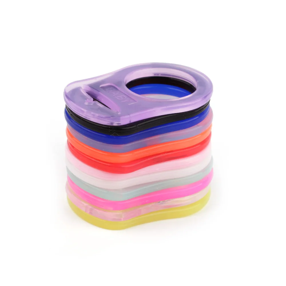 TYRY.HU-Adaptador de Material de silicona para chupete, soporte para cadena de chupete DIY, adaptador de Clip, cinta de dentición sin BPA, 12 piezas - imagen 3