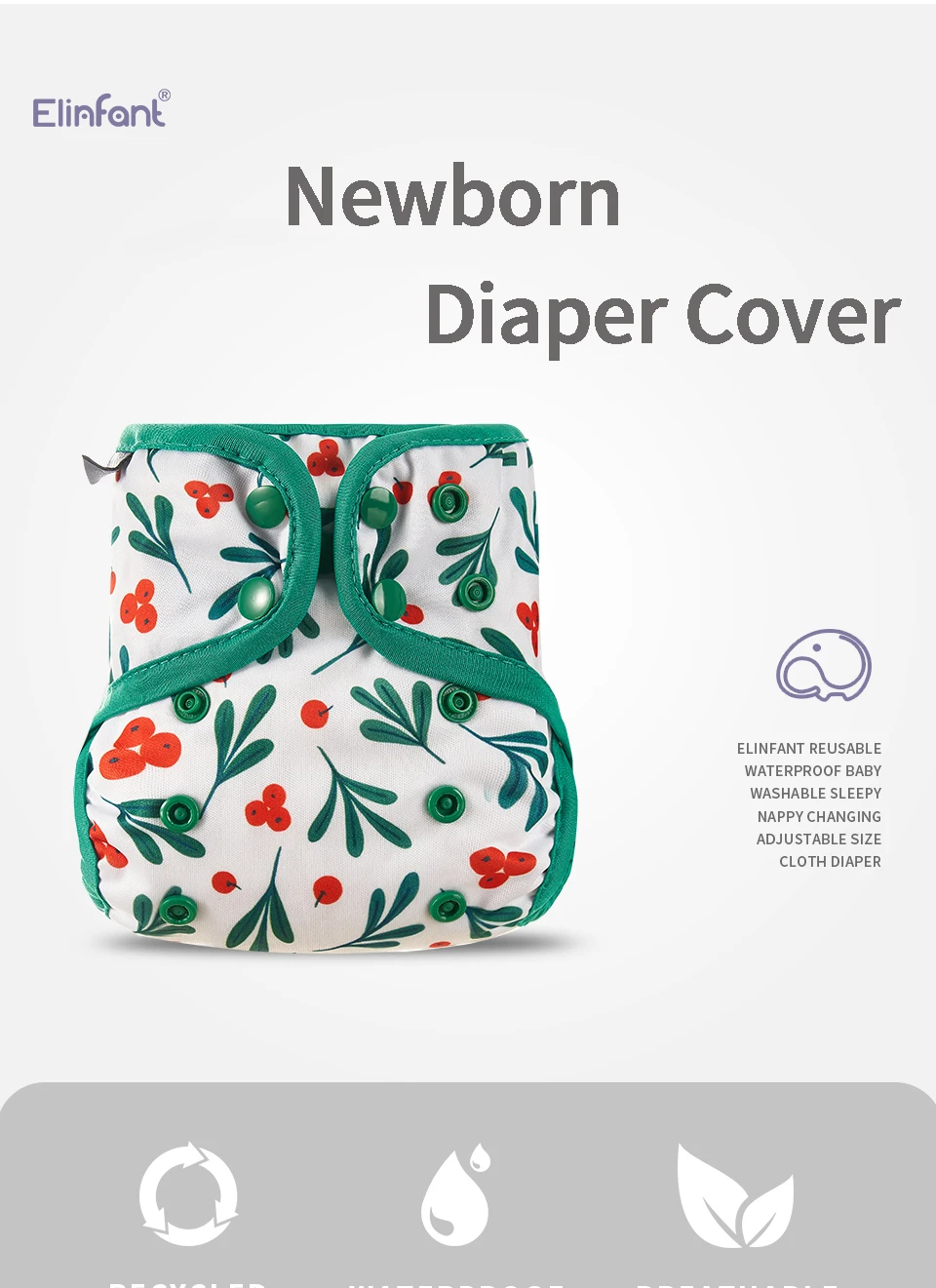 Pañal Elinfant de carbón de bambú para recién nacido