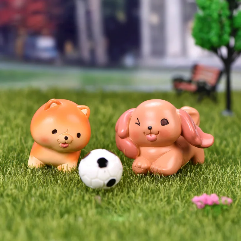 Figura de cachorro de perro Corgi, modelo de Animal de dibujos animados de resina, decoración del hogar DIY, jardín de hadas en miniatura, accesorios de decoración de pasteles modernos, 1pc - imagen 3