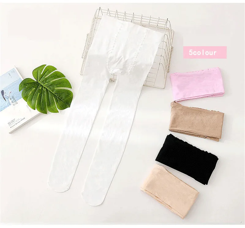 Pantimedias de terciopelo en tono rosa claro