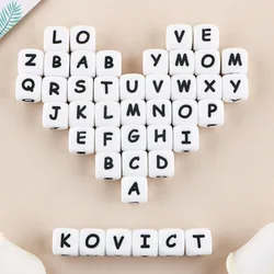 Cuentas de letras de silicona para hacer pulseras – 12 mm