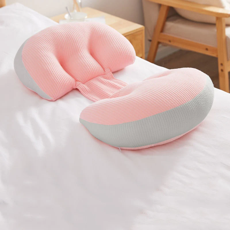 Cojín de soporte de cintura para espalda de embarazo, Color sólido Simple, almohadas para dormir laterales de maternidad en forma de U, almohadas suaves para lactancia de bebés - imagen 4