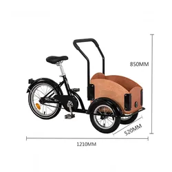 Triciclo de carga con caja frontal para mascotas
