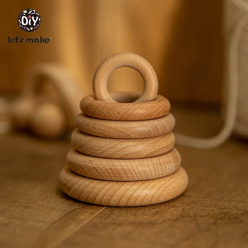 Anillo de dentición madera haya para bebé - imagen 4