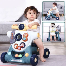 Andador multifunción 3 en 1 para bebé, coche de equilibrio, bicicleta, carrito de cuatro ruedas para niños pequeños, juguetes de aprendizaje ajustables y estables para caminar