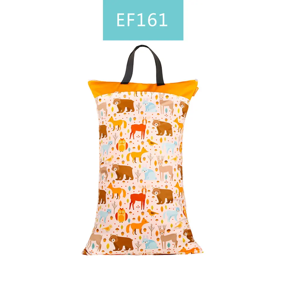 HappyFlute, bolsas de bebé impermeables PUL de poliéster de tamaño grande para mamá, cochecito de bebé, bolsa húmeda para pañales de doble paquete de tamaño grande de 40x70cm - imagen 3