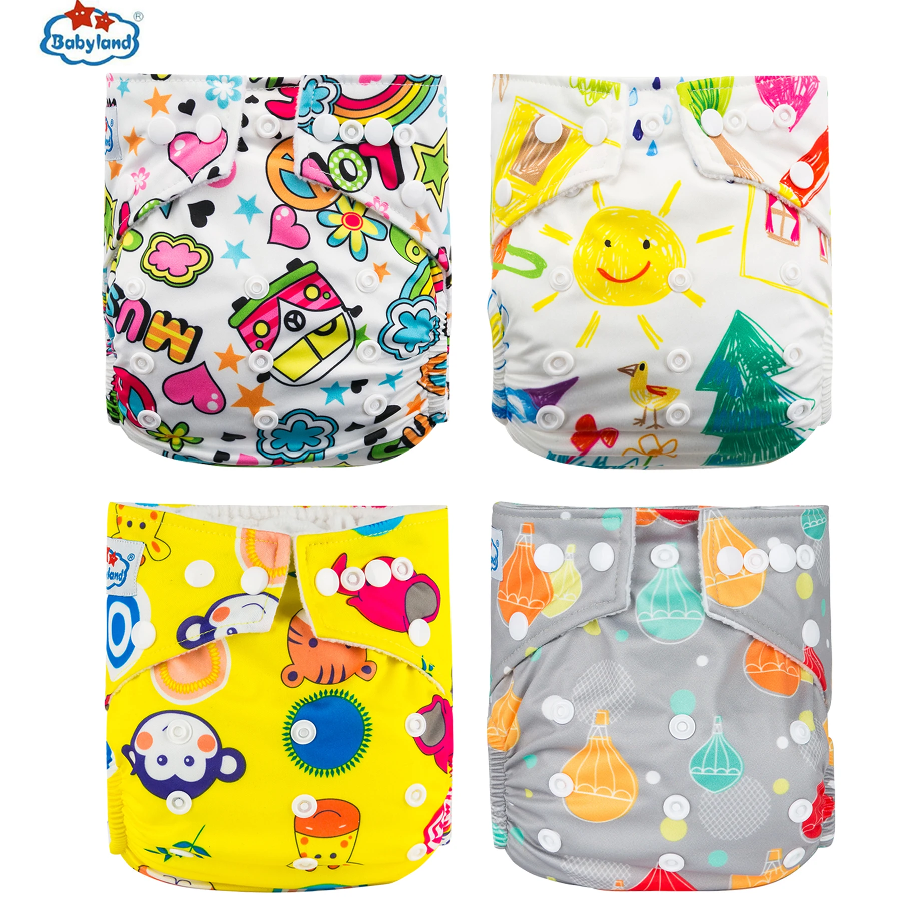 Babyland Pañales Reutilizables de Tela Ajustables 0-2 Años - imagen 3
