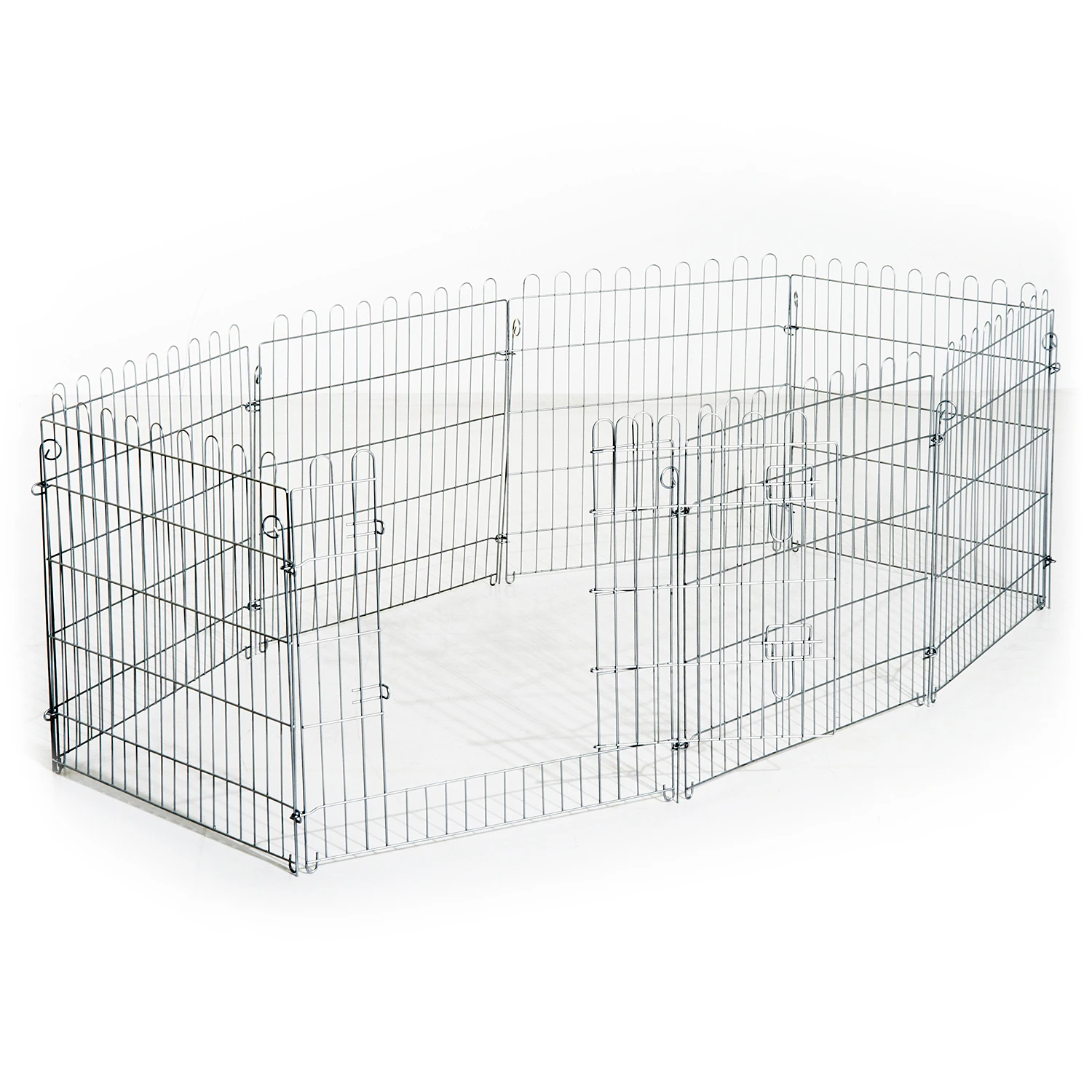 PawHut Parque para Mascotas Valla Corral 8 Vallas 63x76cm + Puerta Entrenamiento Perros - imagen 4