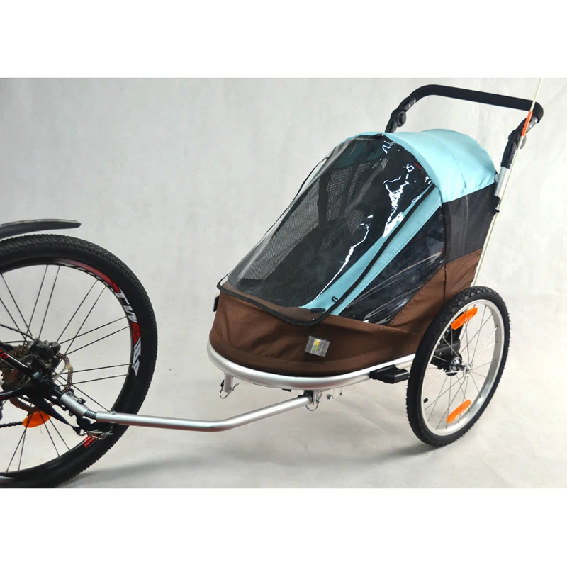 Remolque de bicicleta con rueda inflable de 20 pulgadas, carrito de bebé Multideportivo, Jogger con mango ajustable - imagen 2