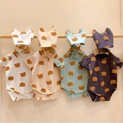 Mono de algodón Milangel con estampado de oso para bebé – Verano