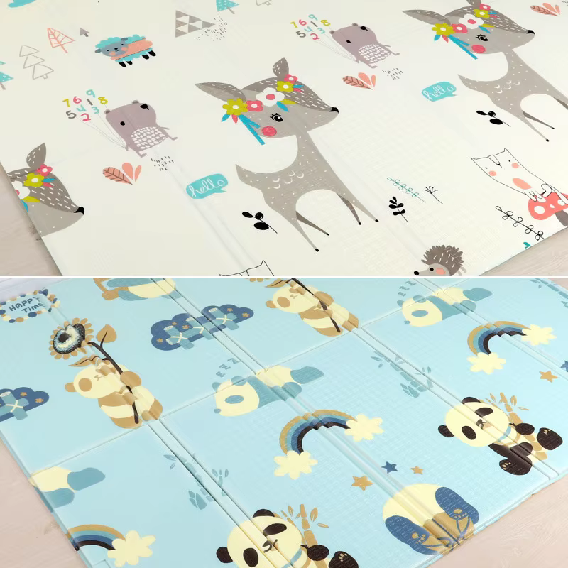 Alfombra de juego plegable para bebé con superficie acolchada - imagen 2