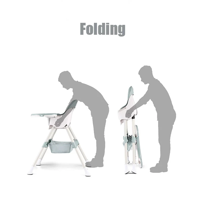 Trona infantil con ruedas – Ajustable y plegable - imagen 4