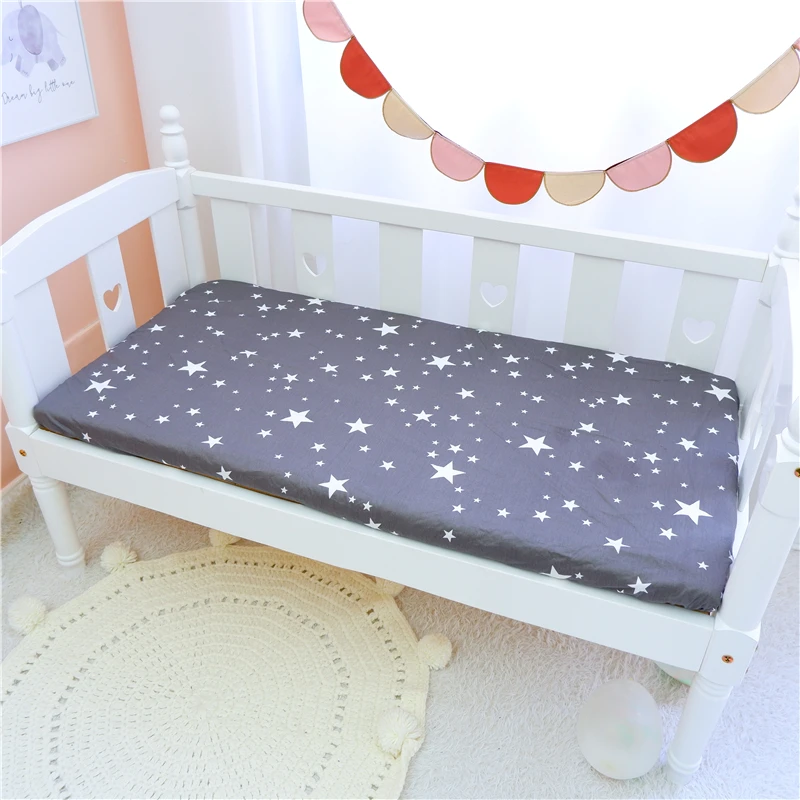 Funda de colchón para cama de bebé, Sábana de cuna suave de algodón para recién nacidos, Sábana bajera protectora, funda de cojín, ropa de cama para habitación de bebé Dec - imagen 3