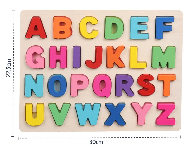 Rompecabezas de números del alfabeto 3D de madera para niños, juguete educativo geométrico Digital con letras coloridas para bebés, regalo para niños pequeños - imagen 5