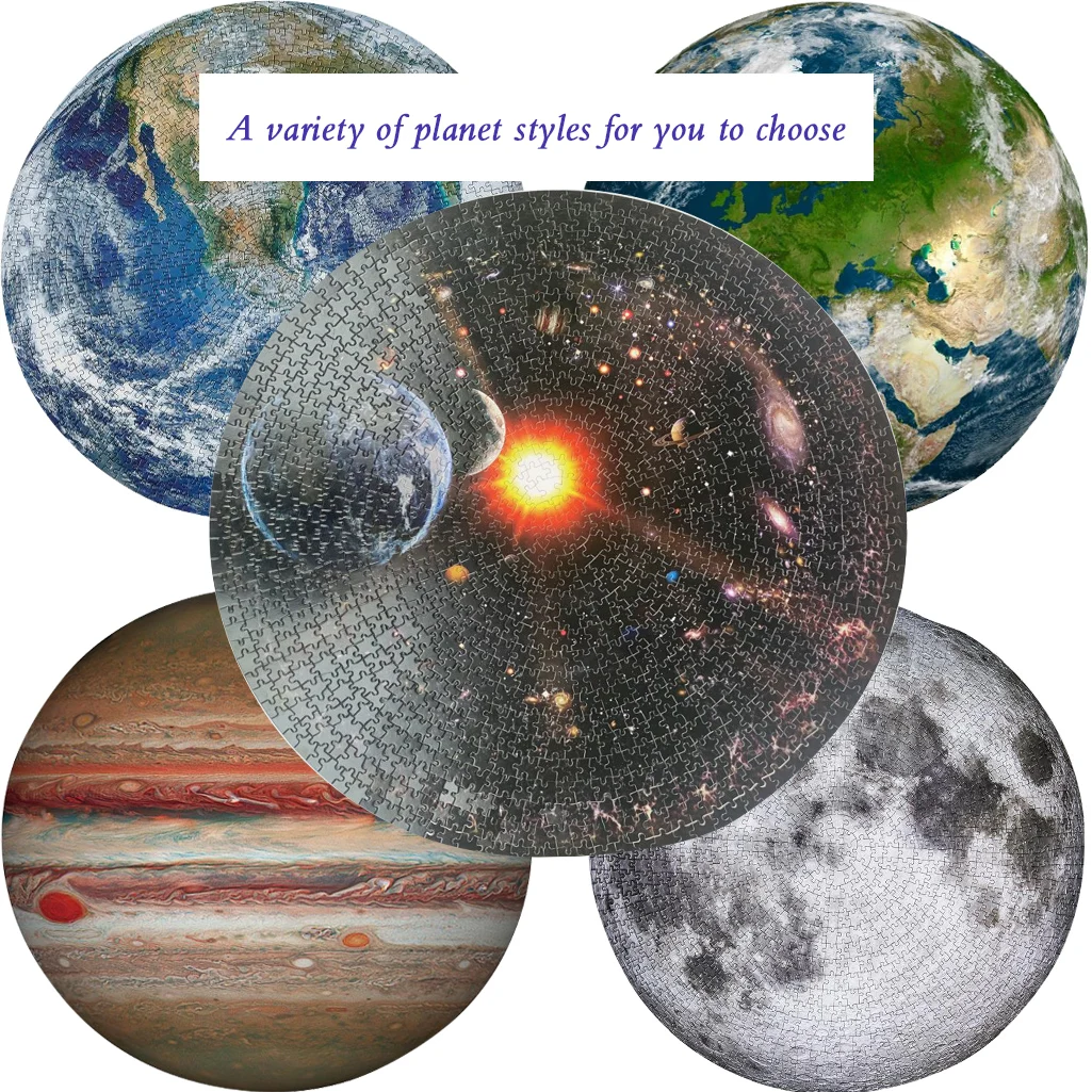 Adult 1000 Piece Space Puzzle Earth Moon Universe Rainbow Planet 3D Children Plane Puzzle Toy Gift