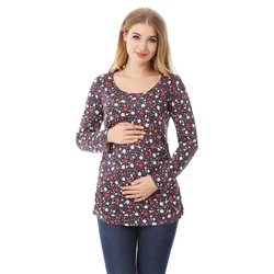 Camiseta de lactancia manga larga para embarazada