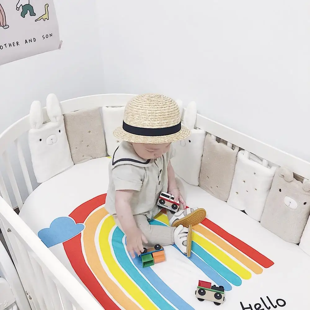 Parachoques de felpa para cama de bebé para niños, Protector de cama para cuna de recién nacido, parachoques suaves, valla, juego de cama para bebé, decoración - imagen 4