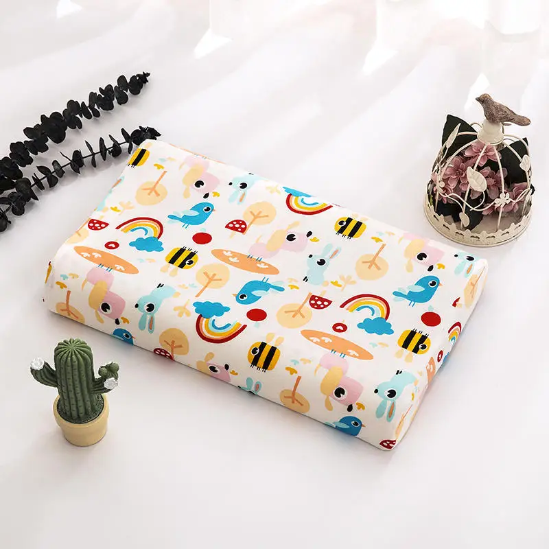 Funda de almohada de algodón para bebé, 2 piezas, funda de almohada de dibujos animados para niños, funda protectora de almohada de látex cómoda para niños con cremallera 27*44cm/30*50cm - imagen 4