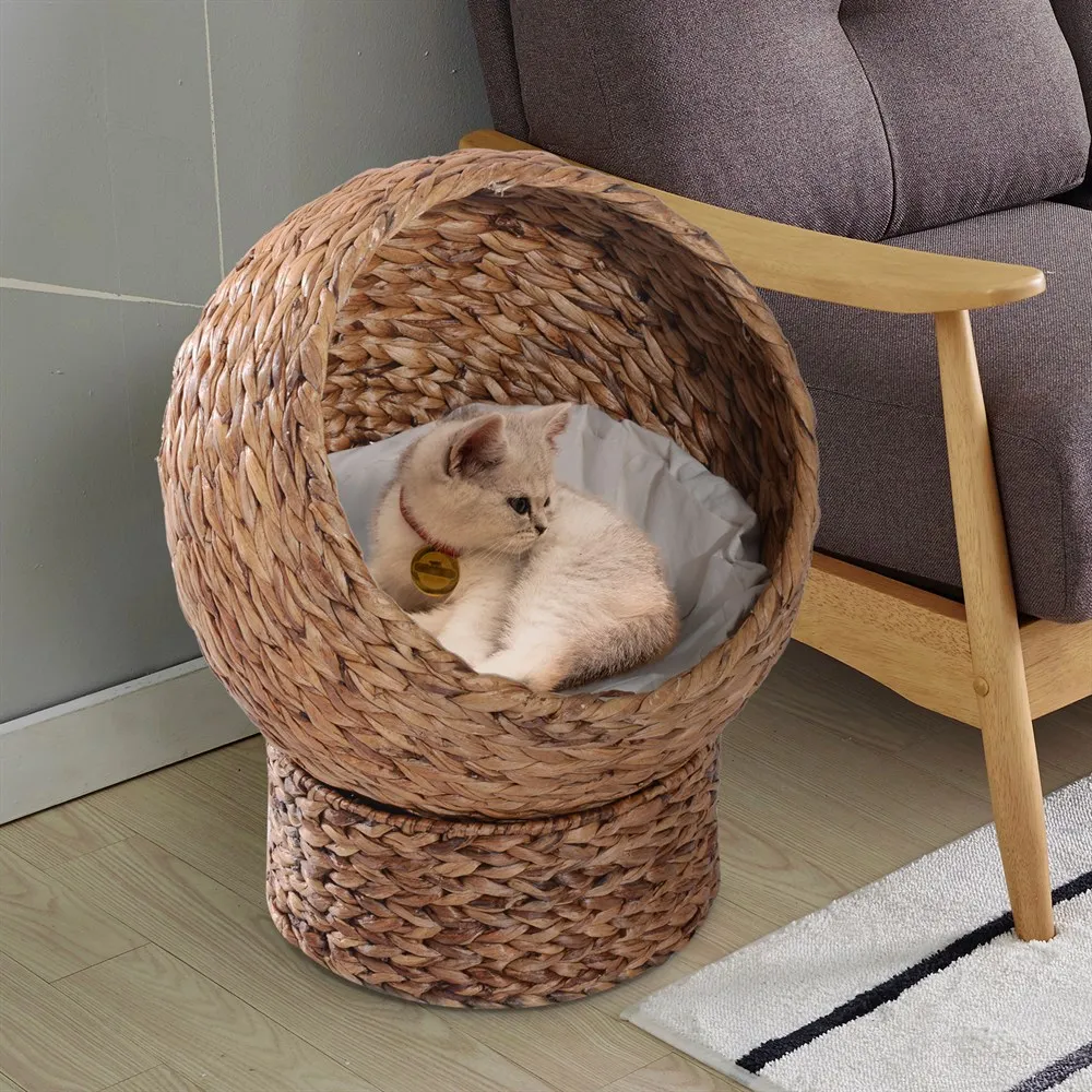 PawHut Cama para Gatos Desmontable Casa para Mascotas Menos de 5kg Diseño Moderno Cojín Suave y Cálido 42x33x52cm - imagen 2
