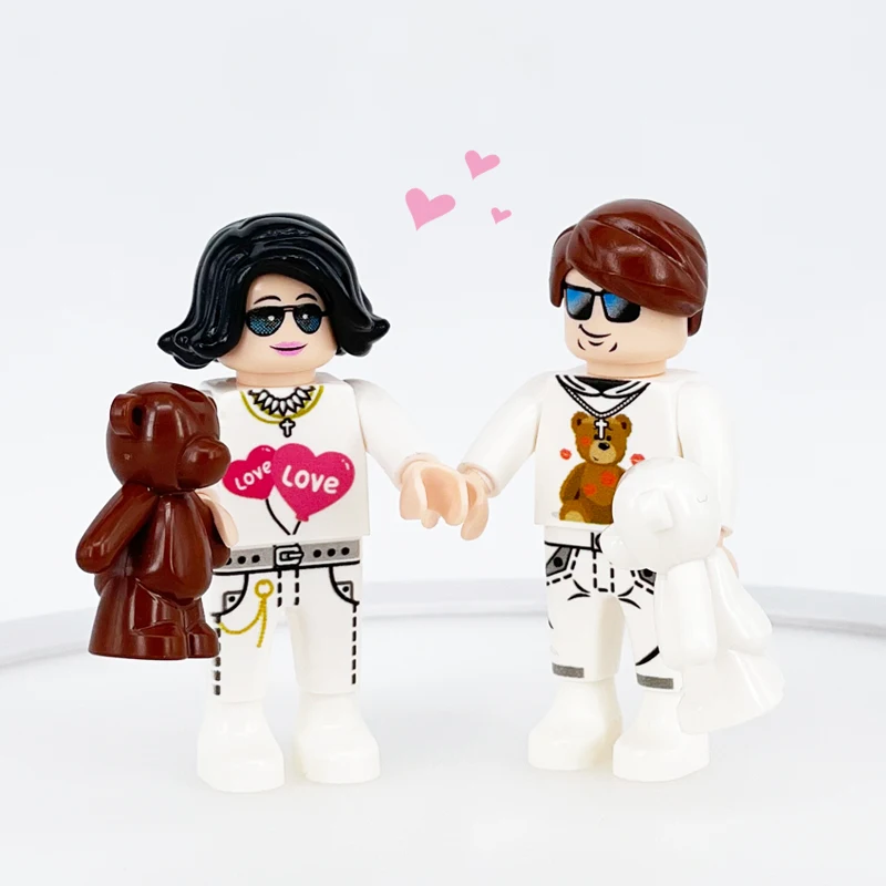 Nuevo tipo de bloques de construcción ensamblados, modelo de muñeca, personajes de boda, ensamblaje, figuras de ladrillos compatibles, juguete, regalo de Navidad - imagen 4