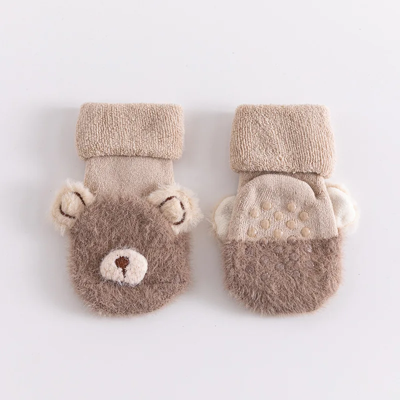 Calcetines gruesos terry algodón antideslizantes para bebés invierno - imagen 4