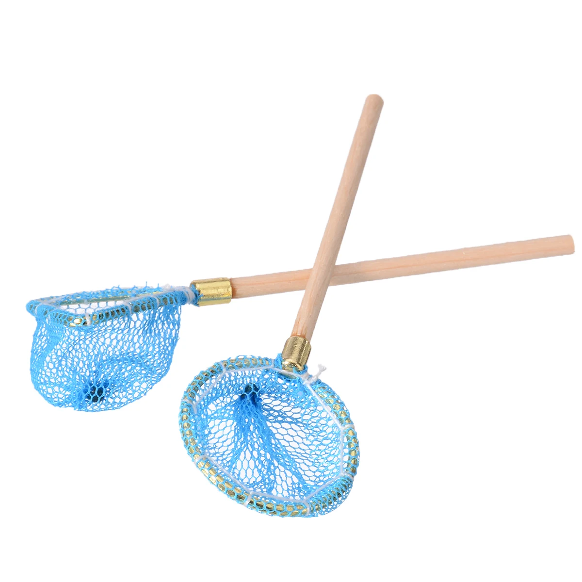 3pcs/set Fishing Rod Round Net Triangle Net Set For Miniature 1:12 Dollhouse Decor Garden Decoration