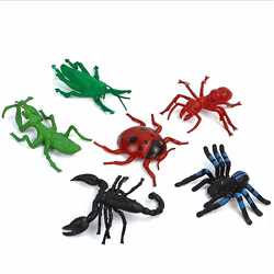 6 unids/set figuras de insectos de plástico, figuras de araña grande, hormigas, escorpión, decoración estática, juguetes educativos de PVC para niños, regalo