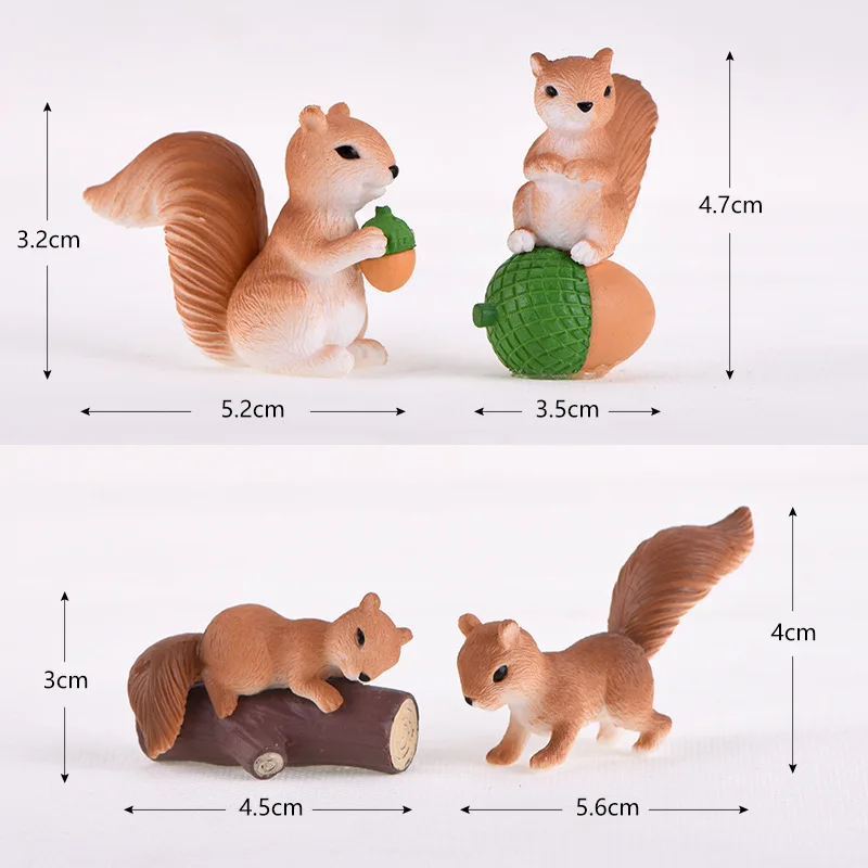4pcs Yellow Squirrel