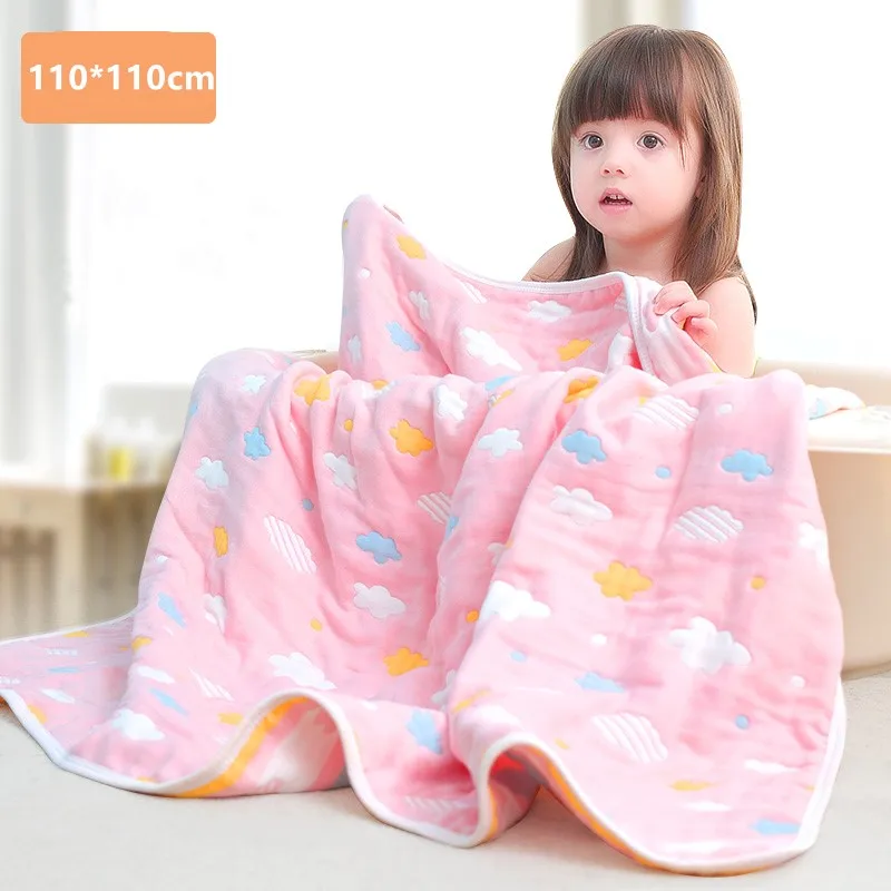 Manta 2020 algodón de muselina para bebé, Toalla de baño para recién nacido, 100% x 110cm, novedad de 110